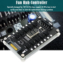 12V 3/4 Pin Cooling Fan Hub PC Chassis LED Temperature Display Controller Newly