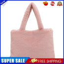 Women Winter Soft Fur Solid Color Top-handle Bag Small Handbag (Pink)