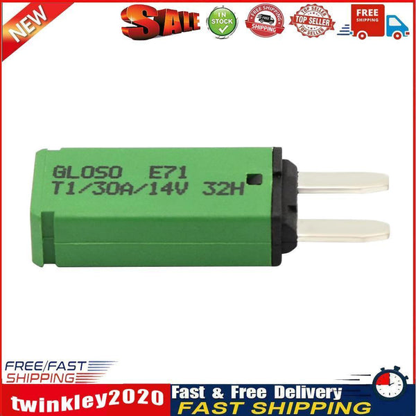 DC 14V Auto Reset Mini Circuit Breaker Blade Fuse for Car Boat(30A Green) Newly