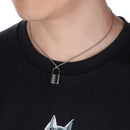 Jewelry PadLock Pendant Necklace Long Chain Hollow Cross Pendant Punk Choker