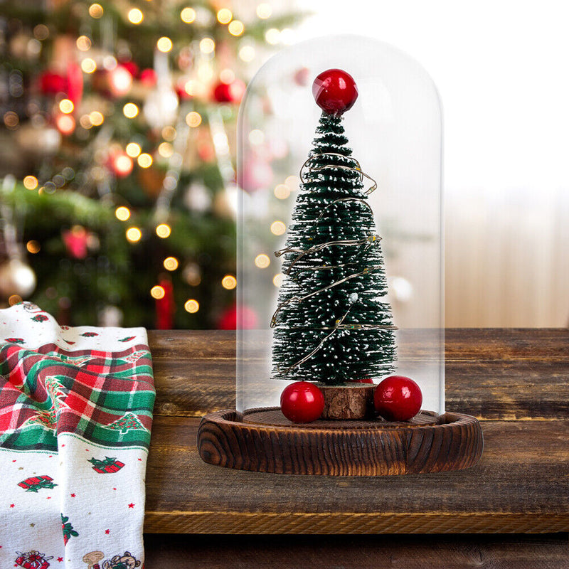 Christmas Tree LED Glass Dome Bottle Lamp USB Bedroom Night Light Decorations