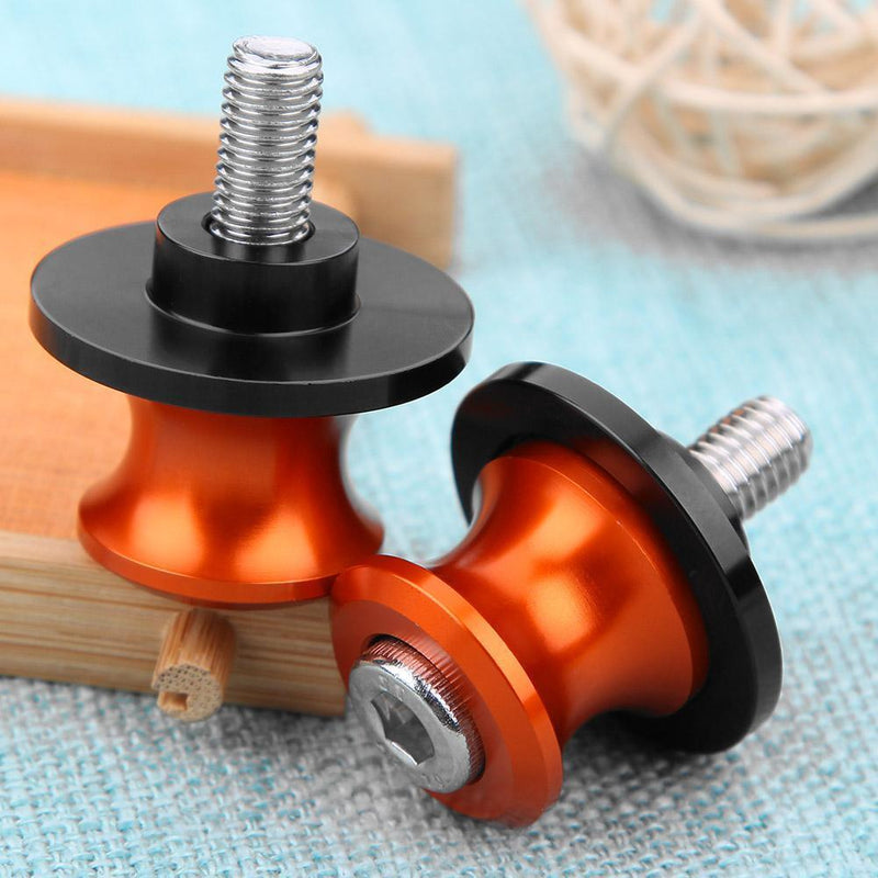 2pcs 8mm CNC Aluminum Motorcycle Swingarm Spool Slider Stand Screws(Orange)