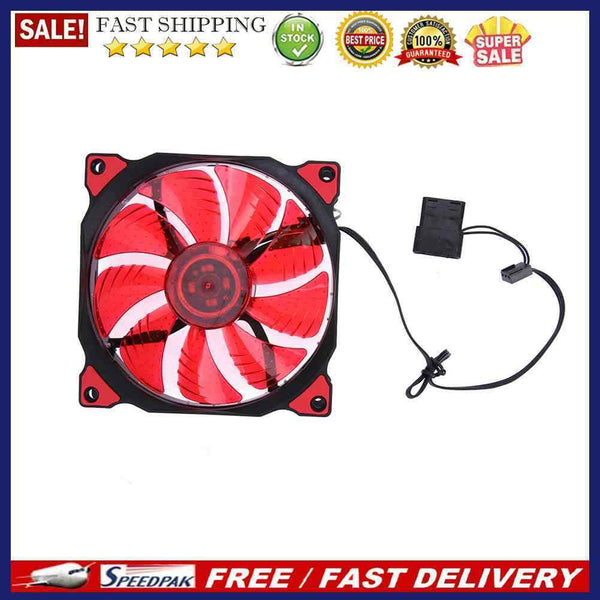 15 LED Lights Clear 120mm Quiet PC  Case Cooling Fan Mod All Color (Red)