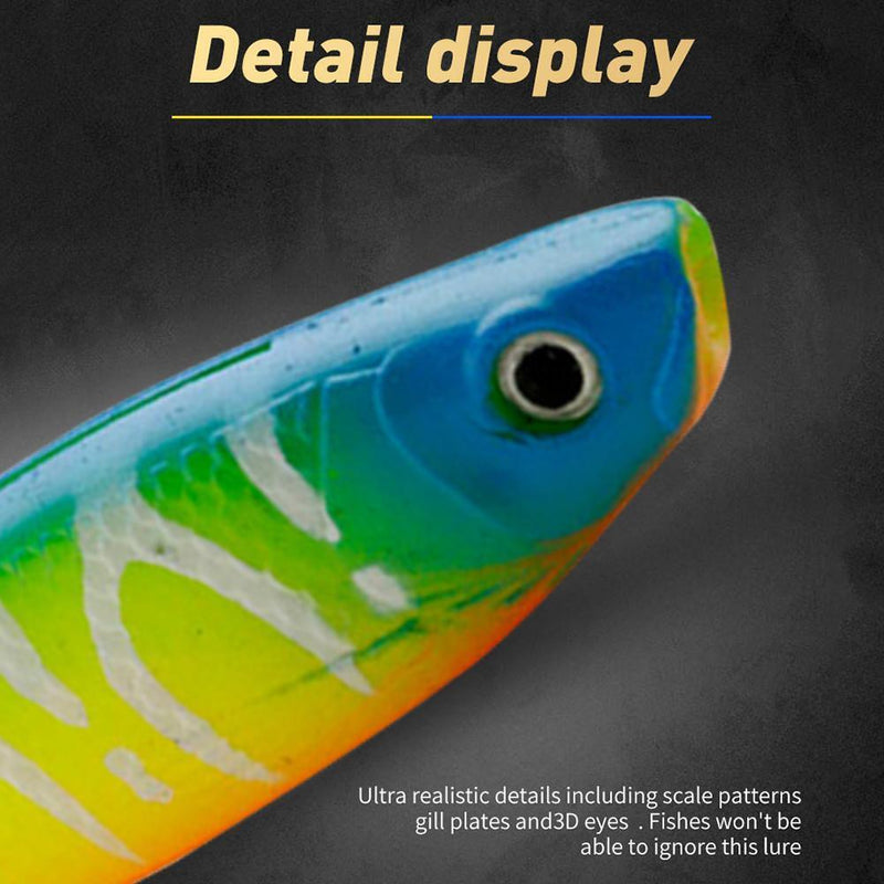 3pcs Soft Fish Bait Artificial T Tail Wobblers Minnow Fishing Lure (Style C)