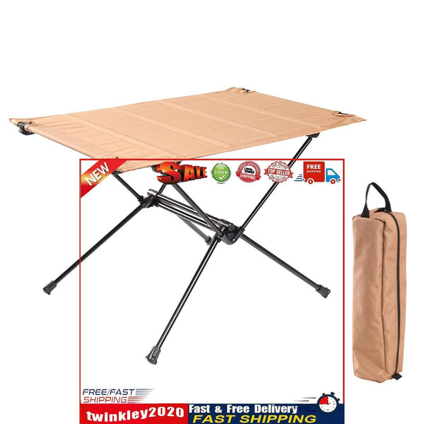 Foldable Camping Table-Fishing Aluminum Lightweight Folding Table (Khaki) Newly