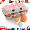 6pcs Children Wooden Simulation Egg Kitchen Pretend Play Set Easter Decor