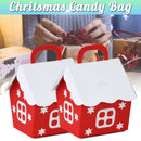 10Pcs/Set Red Christmas Candy Box House Shape Papers Cookie Packing Containers#