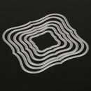 6pcs Paper Wavy Square Frame Cutting Dies Stencil for DIY Scrap