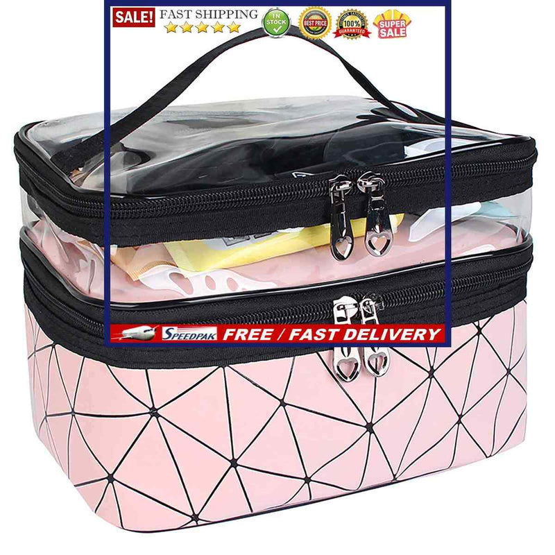 Double Layer Travel Makeup Bag Waterproof Portable Cosmetic Bag Case Organize
