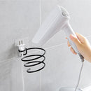 Iron Wall Mounted Hair Dryer Rack Bathroom Wall Holder Organizer (Black) Newly