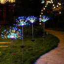 3x150 LED Solar Firework Lights Waterproof Fairy String Decor (White)