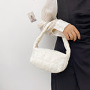 Women Pleated Cotton Soft Shoulder Bag Underarm Bag Female Luxury Clutch Bag