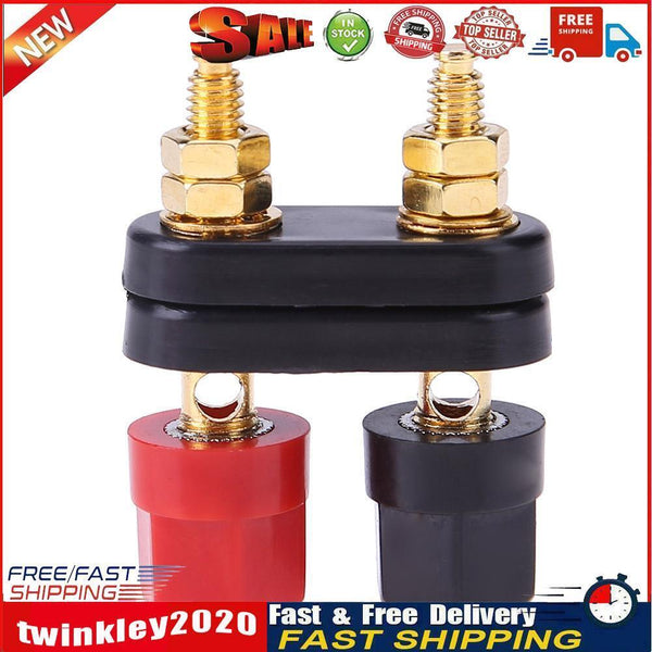 1pc Amplifier Speaker Banana Plug w/ Couple Terminals Red+ Black Connector Newly