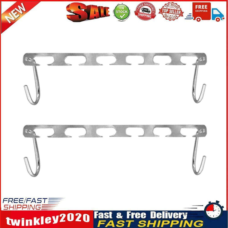 Half Toroidal Universal Metal Clothes Closet Hangers Practical Racks(2pcs) Newly