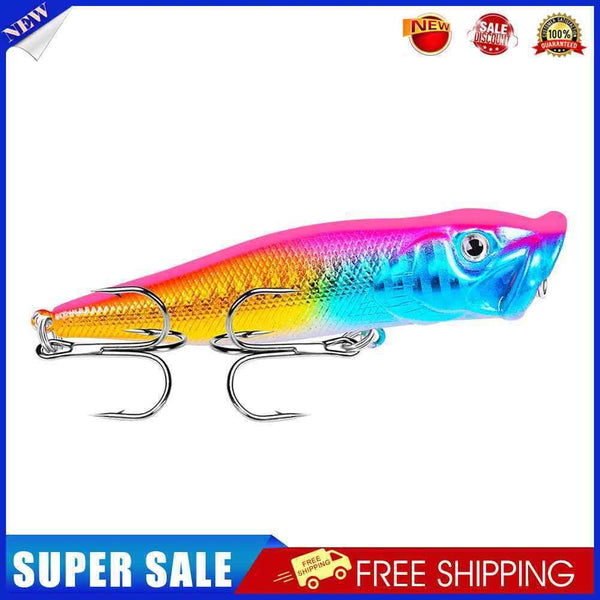 12g Popper Fishing Lure Treble Hook Artificial Hard Bait 9.5cm Jerkbait (A)