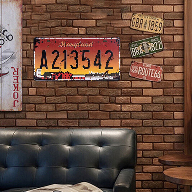 License Plate A213542 Retro Metal Tin Sign Plaque Poster Wall Art Decor (1)
