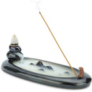 Fishing in river Ceramic Incense Stick Holder Joss Ash Insence Catcher. U5F3
