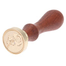Copper Head Stamp DIY Paint Wax Envelope Sealing Seal with Wood Handle(m031
