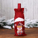 Santa Claus Snowman Elk Red Wine Bottle Cartoon Cover Bags Christmas Table Decor