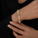 Luxury Cuff Bracelet Carving Roman Numeral Jewelry Birthday Gift for Men Wo