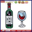 2pcs Red Wine Glass Bottle Enamel Lapel Badges Jewelry Party Causal Brooches