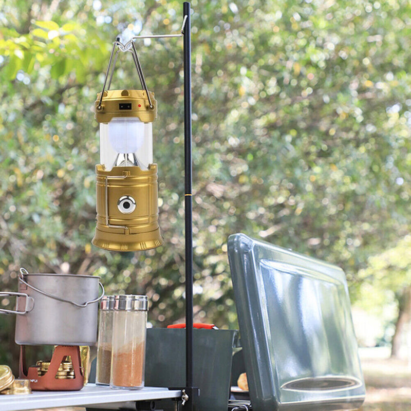 LED Solar Power Lantern Lamp Portable Outdoor Camping Hiking Emergency Lighting