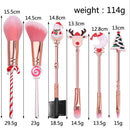 Ornaments Christmas gift Makeup Brushes Metal Handle Santa Claus Pattern