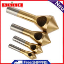 4pcs Titanium Coated Cone Lower Deburring Tool Set Metal Drill Bit Chamfer