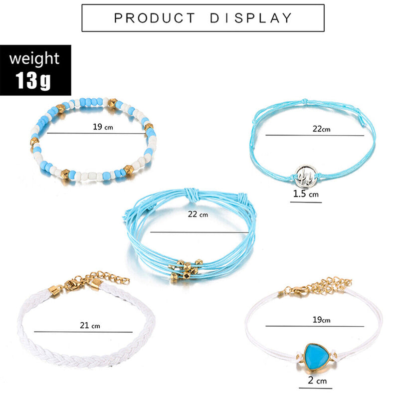 Multilayer Weave Rope Ethnic Bohemian Beads Shell Bangle Jewelry Gifts Bracelet