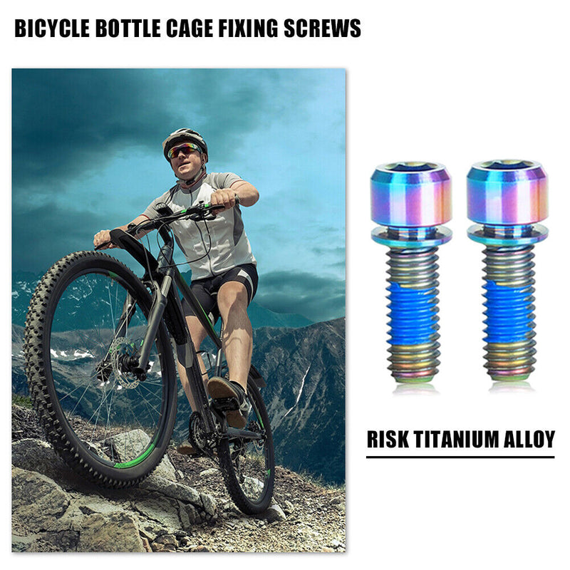 RISK 2pcs Bicycle Water Bottle Bolts Mountain Bike Air Pump Holder Fixed Scre