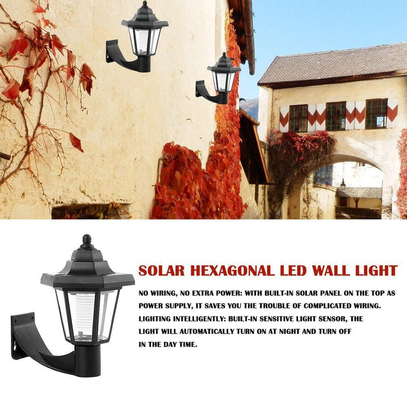 Solar LED Lamp Waterproof Outdoor Garden Landscape Hexagonal Wall Light