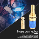Water Cooled Gas Adapter M10 MIG TIG Welding Torch Hose Connector (Blue) Newly