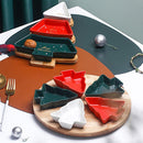 Tableware Christmas Tree Shape Ceramic Dish Dessert Fruit Plate Snack Plate