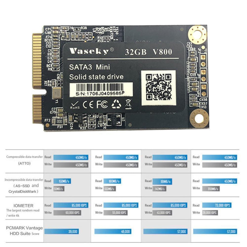 Vaseky Mini mSATA 3 1.8" SSD Hard Drive Disk Storage Solid State Drive