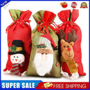 Christmas Bell Candy Gift Drawstring Pocket Children Santa Deer Snowman Bags