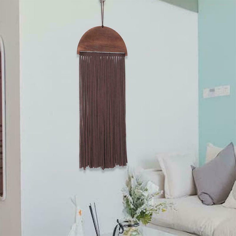 Boho Tassel Tapestry Large Wall Hanging Hand-Woven Decor Brown Home F7N4