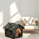 Waterproof Oxford Dog Cat Kennel Bed Sleep Tent House (Green Camouflage S) Newly