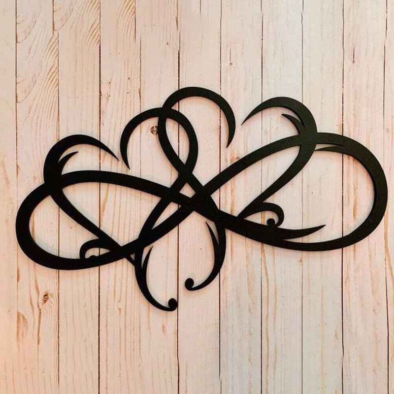 Metal Infinity Heart Art Love Wall Sign Decor for Living Room (DoubleHeart)
