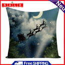 Santa Claus Printed Cushion Linen Bed Throw Pillow Case Artistic Decor Cover