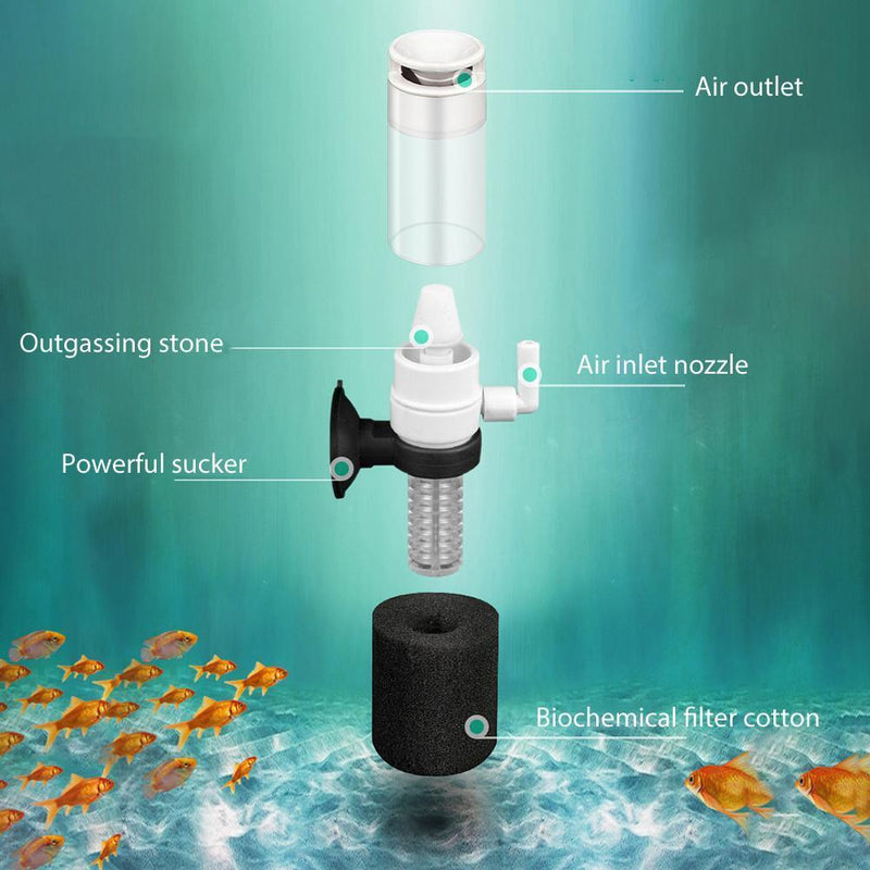 3 in1 Aquarium Sponge Filter Fish Tank Water Oxygen Silent Pump Supplies