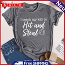 Independence Day Print Letter Tea T-Shirt (Grey XL)