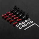 10pcs 5mm/0.20in Motorcycle Windscreen Windshield Bolt Screw Kit (Red)