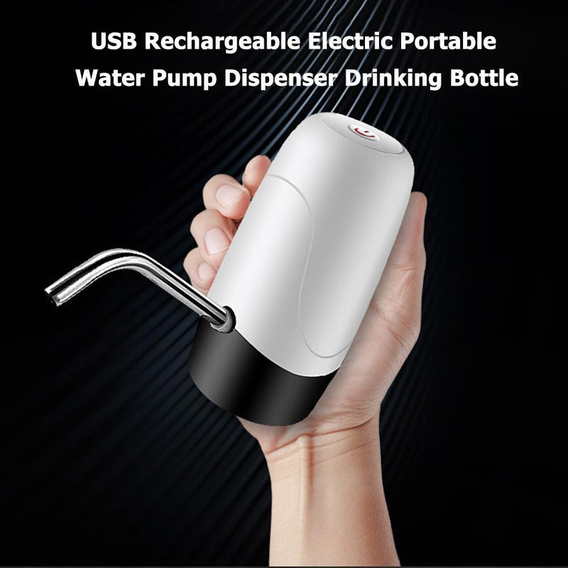 Rechargeable Electric Portable Water Pump Dispenser Drinking Bottle (White)