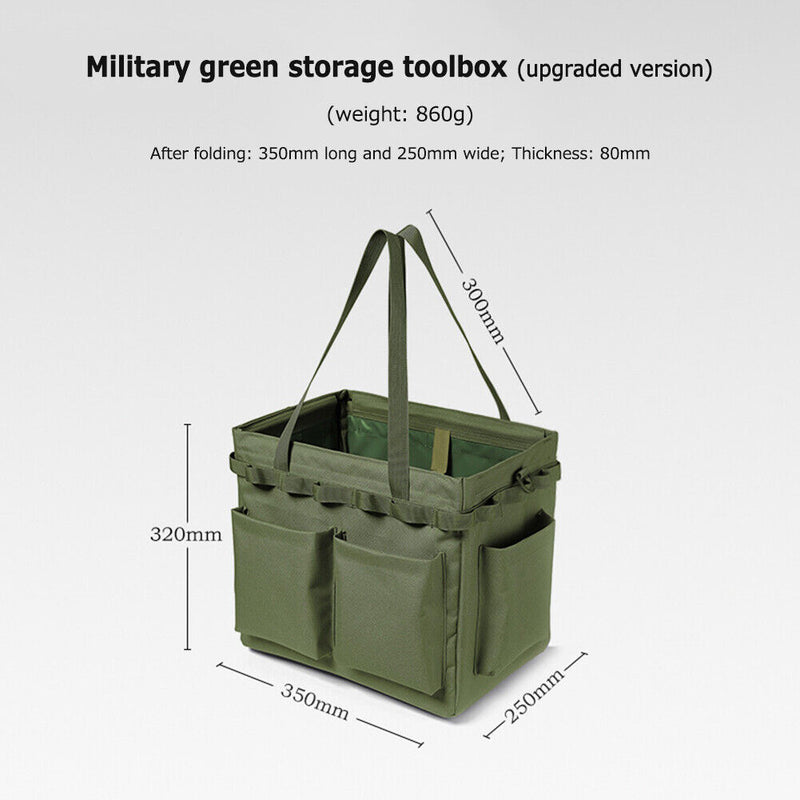 Large Capacity Tool Carry Outdoor Camping Tent Peg Storage Bag (Army Green)