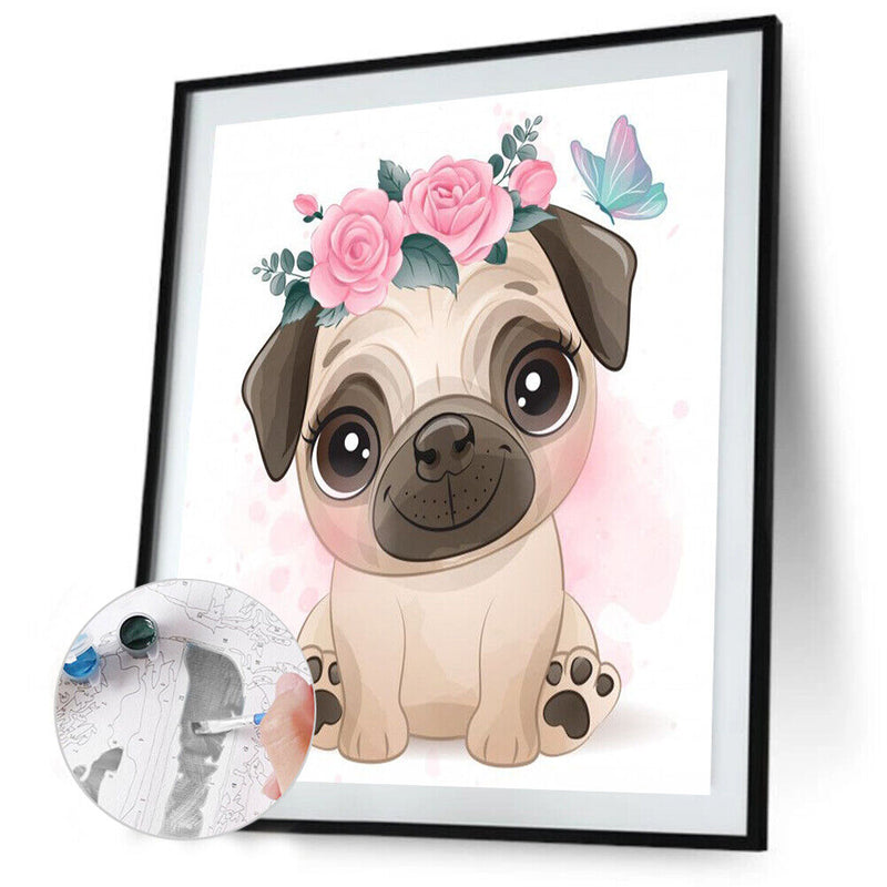 Dog 40x50cm Oil Paint By Numbers Picture DIY Painting M511)