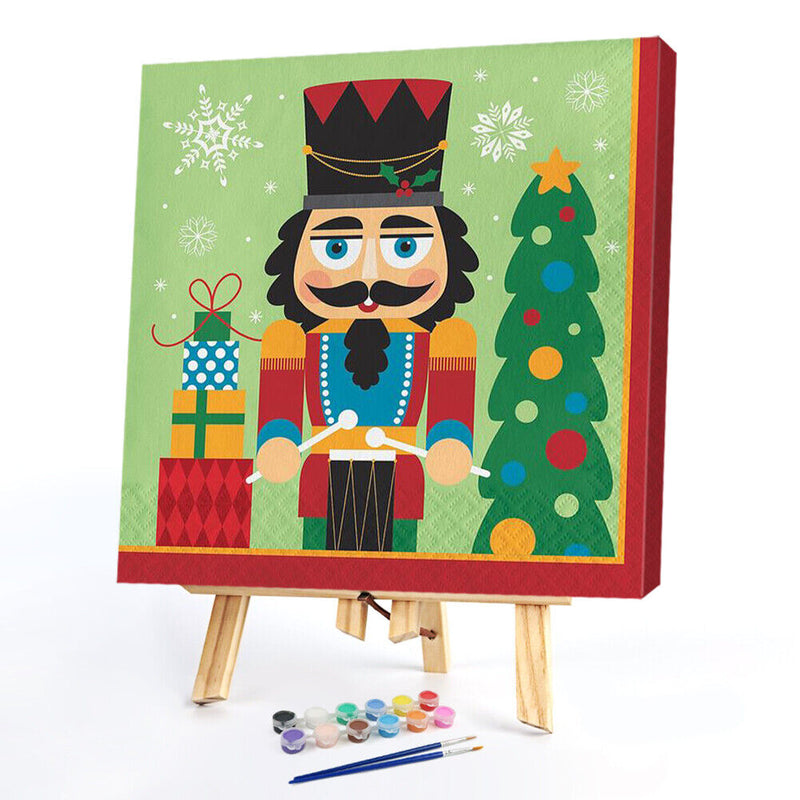 Frameless Oil Paint By Numbers Christmas Soldiers DIY Canvas Picture Kit Newly