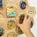 Wooden Honeycomb Medal Display Hanger Rack Medal Storage Holder for Sports Medal