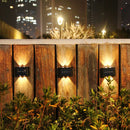 2x Solar Wall Lamp Outdoor Balcony Fence Path Garden Decor (Warm 4LED) Newly