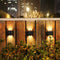 2x Solar Wall Lamp Outdoor Balcony Fence Path Garden Decor (Warm 4LED) Newly