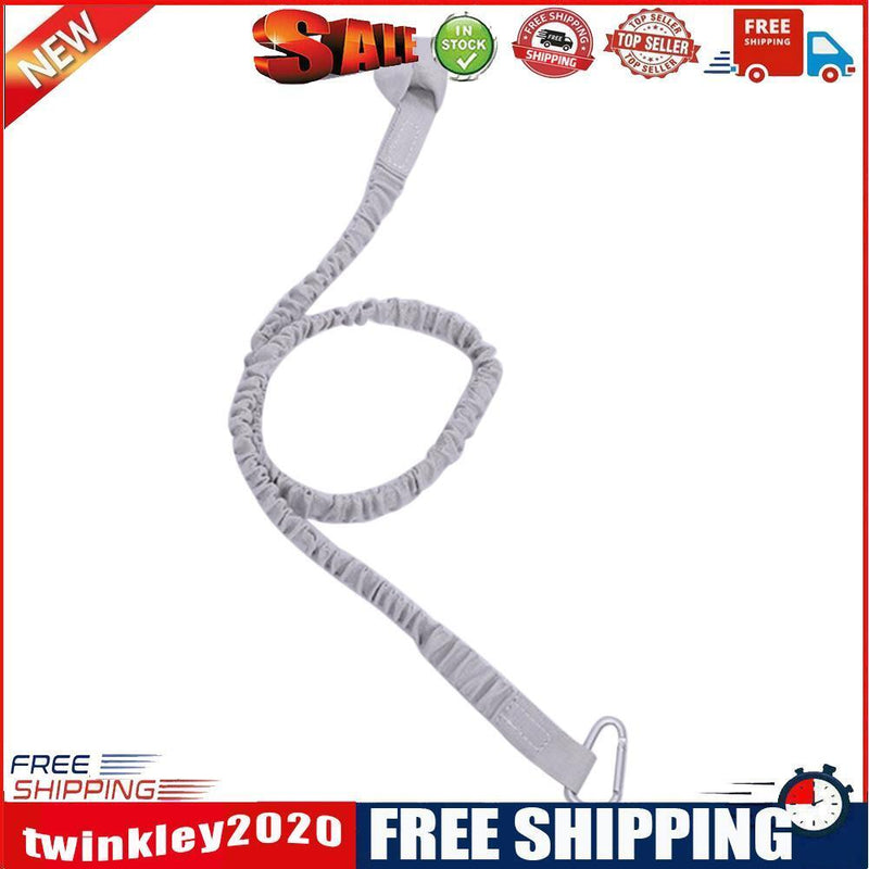 2pcElastic Kayak Paddle Leash with Hook Fishing Rod Pole Coiled LanyardGrey